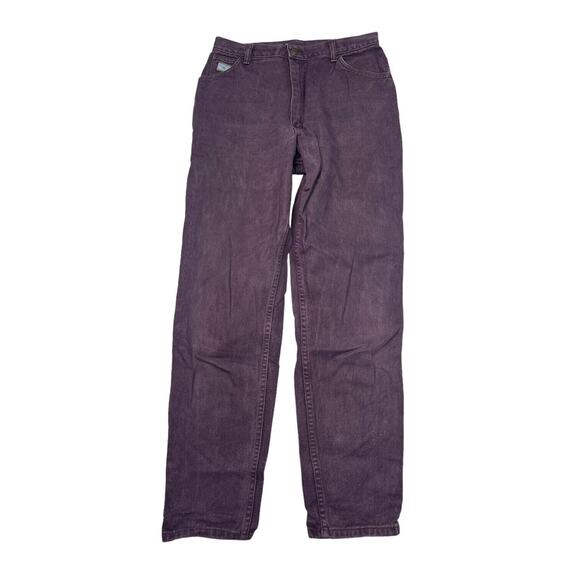 Wrangler VTG 80s Ultra High Waisted Tapered Straight Mom Jeans Purple Womens 14 - Picture 1 of 6